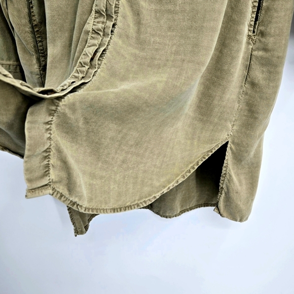 Bella Dahl Moss Green Long Sleeve Shirt Dress - Picture 8 of 13